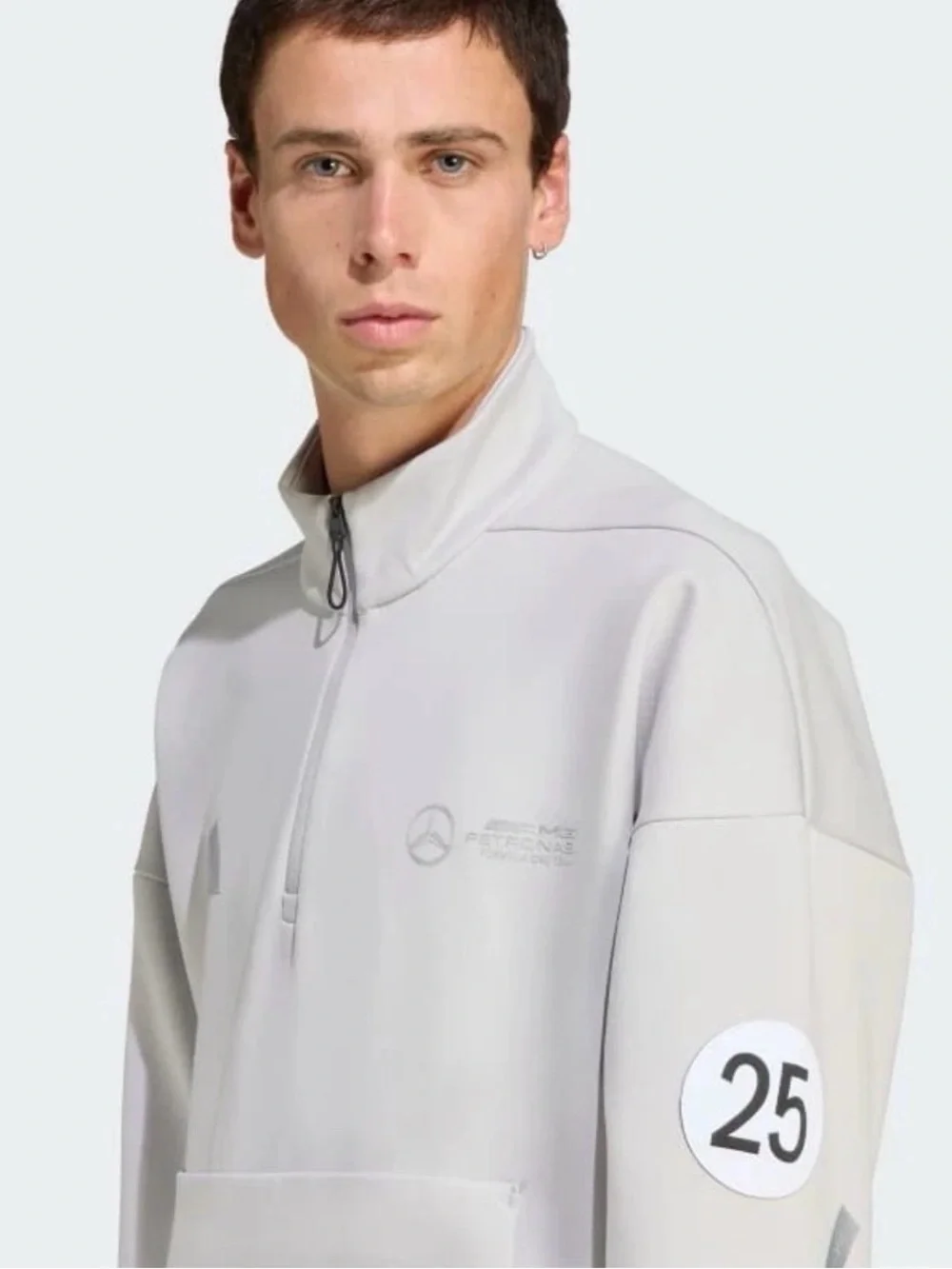 ADIDAS MERCEDES  AMG PETRONAS FORMULA ONE TEAM SILVER ARROWS HALF-ZIP Sweater XS